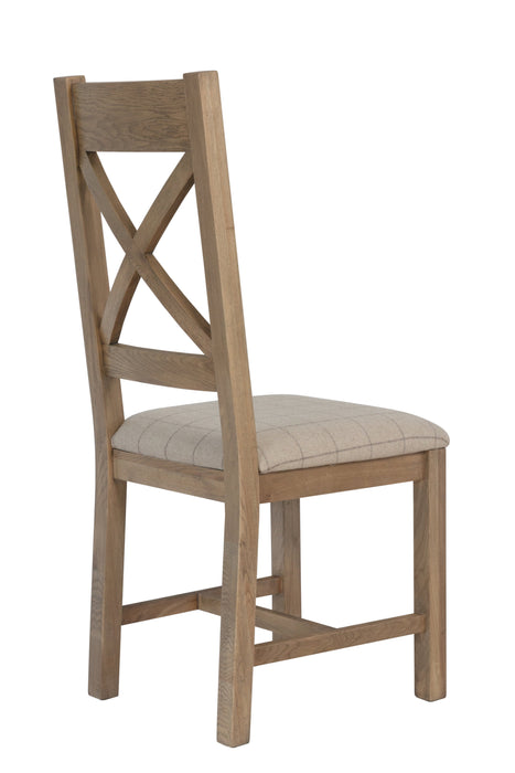 Hatton Cross Back Dining Chair (Natural Check)