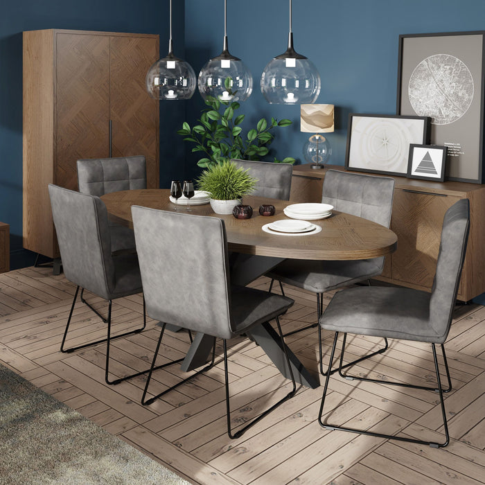 Chevron Oval Dining Table