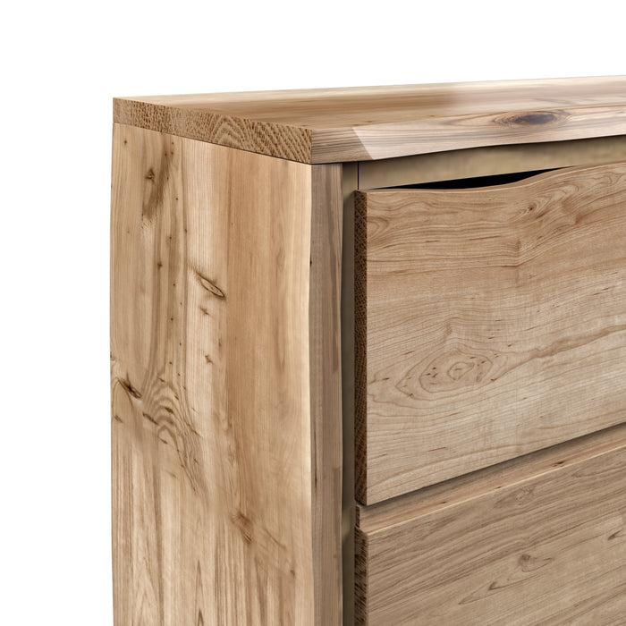 Live Edge TV Cabinet With LED Light - Natural Finish