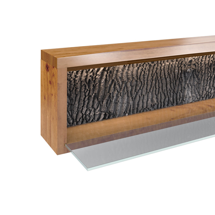 Live Edge Wall Shelf With LED Light - Russet Finish