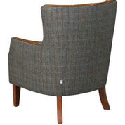 Stanford Armchair in Brown Cerrato and Moreland Harris Tweed - Kubek Furniture