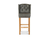 Winged Barstool in Grey Cerrato and Vintage Flint - Kubek Furniture