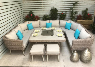 Dining Al-Fresco has never looked so good with our Danielle U-Shape Sofa and Dining Set