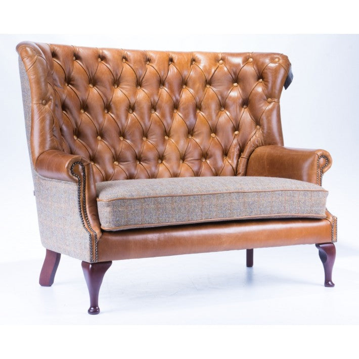 Wing Wrap Sofa in Brown Cerrato and Gamekeeper Thorn