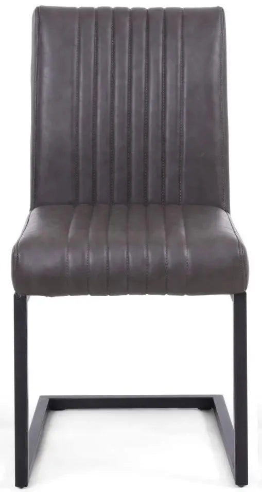 Archer Dining Chair in Grey Leather