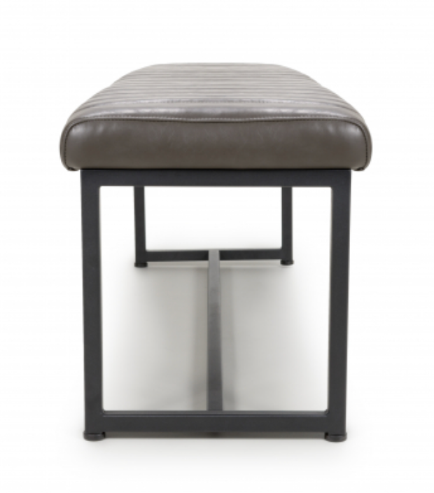 Archer Dining Bench in Grey Leather