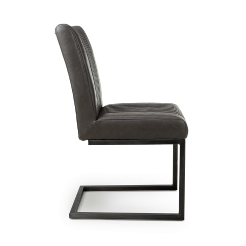 Archer Dining Chair in Grey Leather