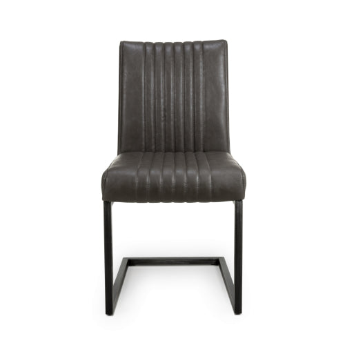 Archer Dining Chair in Grey Leather