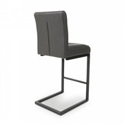 Archer Bar Chair in Grey Leather