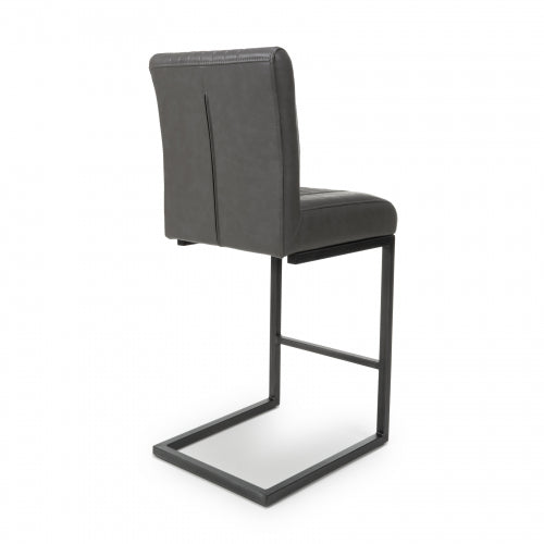 Archer Bar Chair in Grey Leather