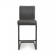 Archer Bar Chair in Grey Leather