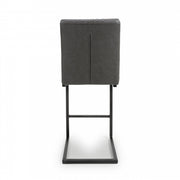 Archer Bar Chair in Grey Leather