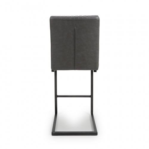 Archer Bar Chair in Grey Leather