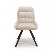 Arnhem Swivel Dining Chair in Cream Leather