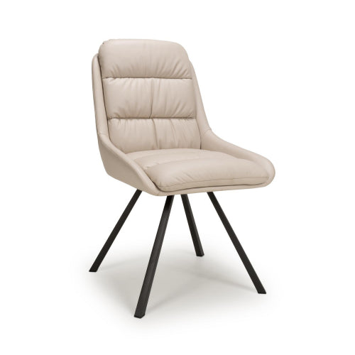 Arnhem Swivel Dining Chair in Cream Leather