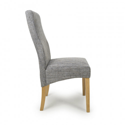 Bailey Dining Chair in Grey Tweed