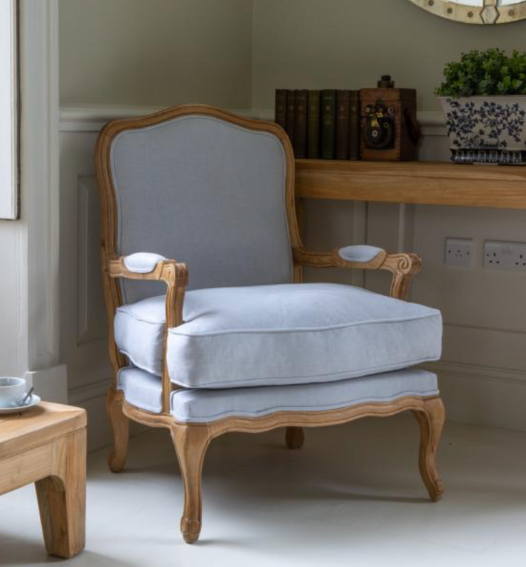 Bardney Armchair in Silver Linnet