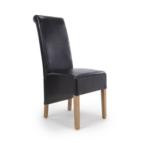 Krista Roll Back Dining Chair in Black