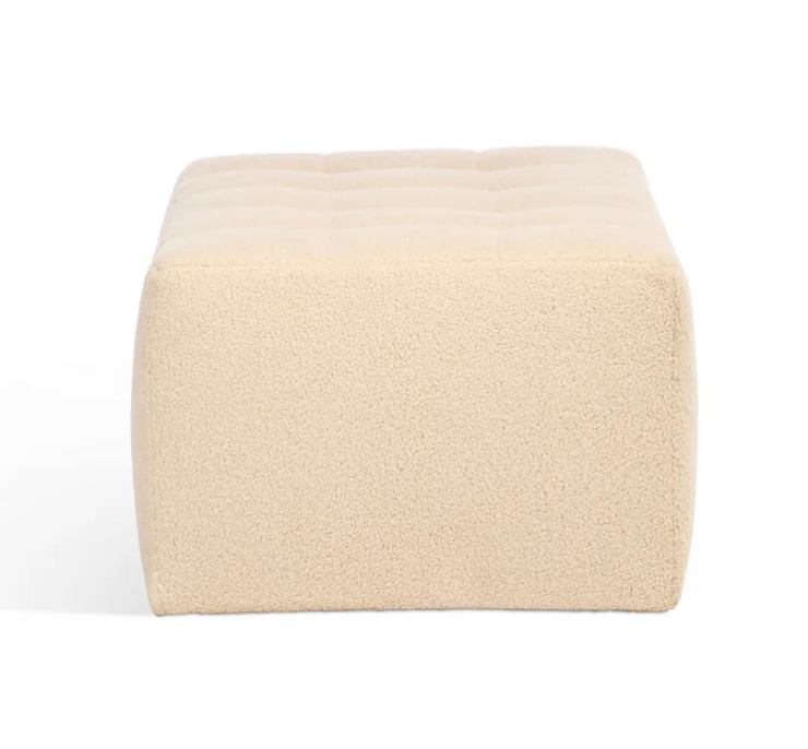 Cream Boucle Ottoman