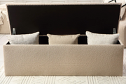 Cream Boucle Storage Ottoman