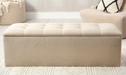 Cream Boucle Storage Ottoman