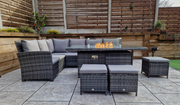 Charlotte Corner Sofa Dining Set with Gas Firepit