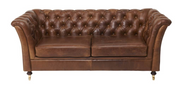 Caesar 2-Seater Sofa in Brown Cerrato + FREE Cube