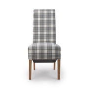 Krista Roll Back Dining Chair in Cappuccino Check Herringbone