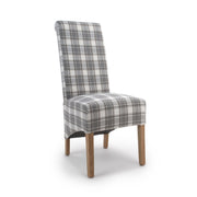 Krista Roll Back Dining Chair in Cappuccino Check Herringbone