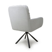 Cassidy Corduroy White Swivel Chair