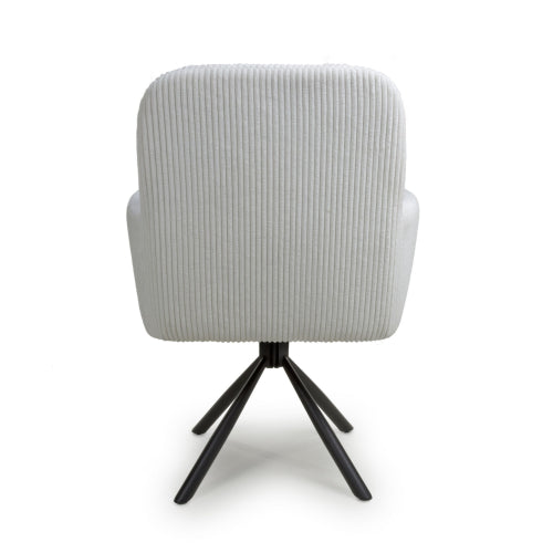 Cassidy Corduroy White Swivel Chair