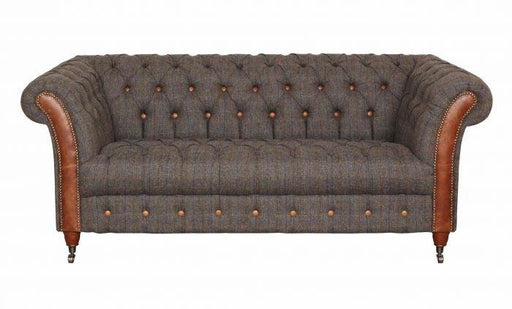 Chester Club 3-Seater Sofa in Moreland Harris Tweed - Kubek Furniture