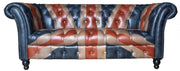 Chester Union Flag 2 Seater Sofa in Leather White Background