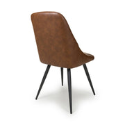 Corinth Dining Chair in Brown Leather