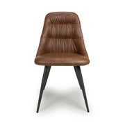 Corinth Dining Chair in Brown Leather