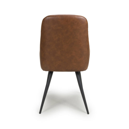 Corinth Dining Chair in Brown Leather