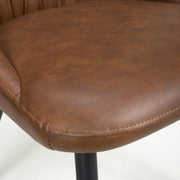 Corinth Dining Chair in Brown Leather