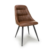 Corinth Dining Chair in Brown Leather