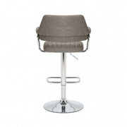 Cortez Swivel Bar Stool in Charcoal Leather