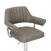 Cortez Swivel Bar Stool in Charcoal Leather