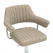 Cortez Swivel Bar Stool in Mink Leather