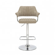 Cortez Swivel Bar Stool in Mink Leather