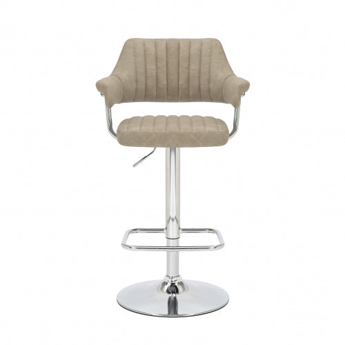 Cortez Swivel Bar Stool in Mink Leather