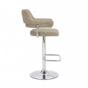 Cortez Swivel Bar Stool in Mink Leather