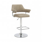 Cortez Swivel Bar Stool in Mink Leather