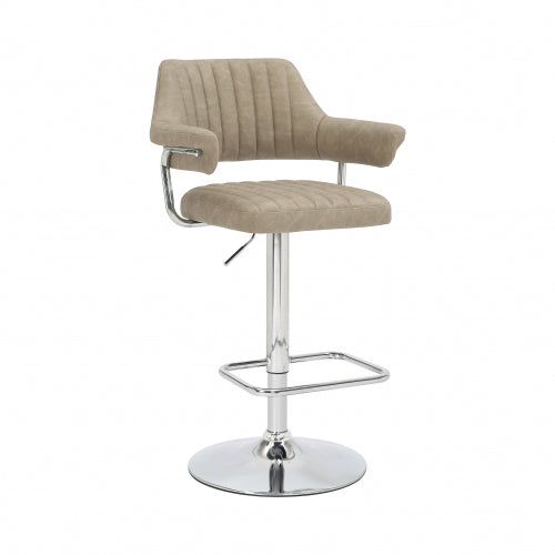 Cortez Swivel Bar Stool in Mink Leather