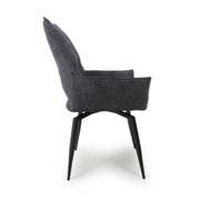 Dakar Swivel Dining Chair in Charcoal