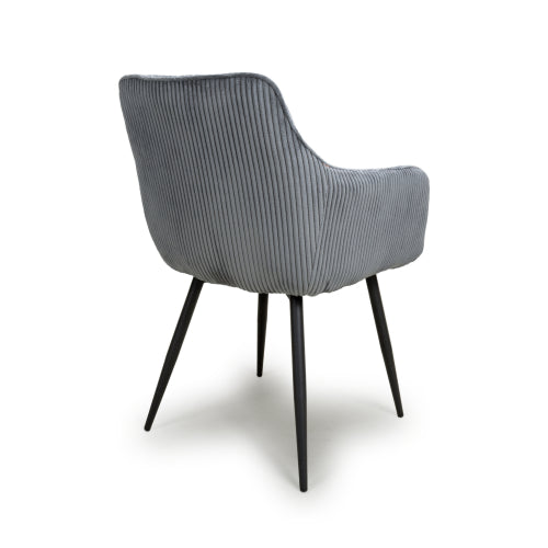 Denver Dining Chair in Dark Grey Corduroy