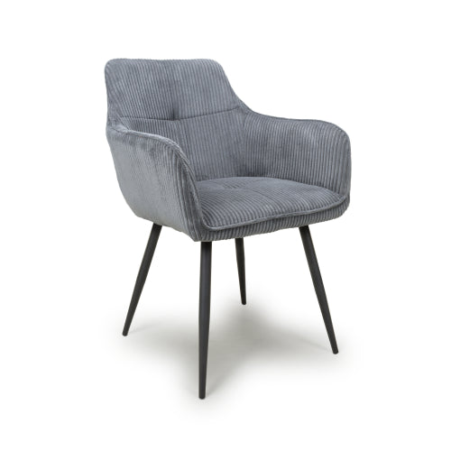 Denver Dining Chair in Dark Grey Corduroy