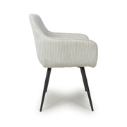 Denver Dining Chair in White Corduroy